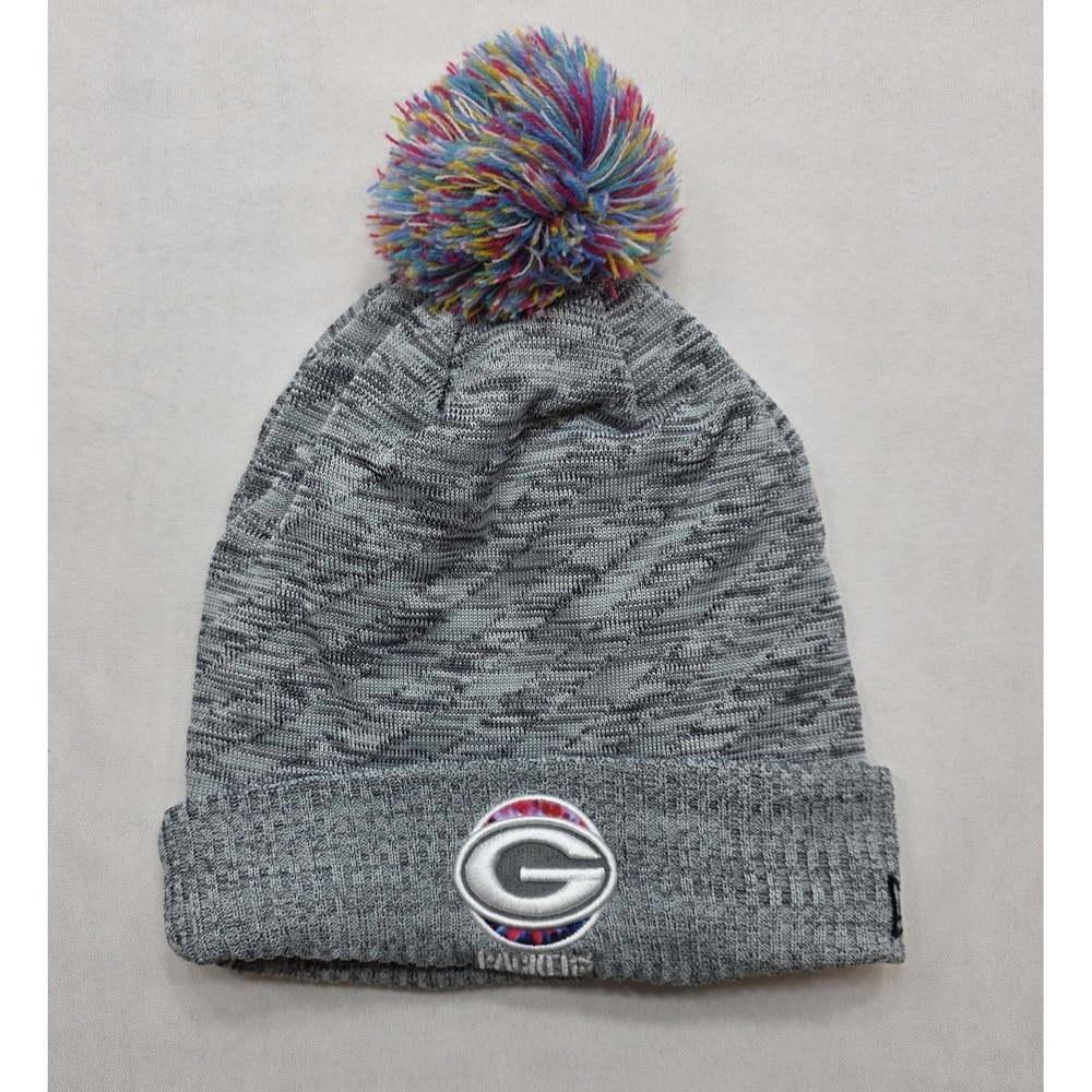 NFL Green Bay Packers New Era Crucial Catch Intercept Cancer Winter Hat. NWOT